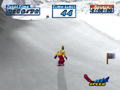 Snowboarding gameplay screenshot on PS1