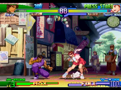 Street Fighter Alpha 3 gameplay screenshot on PS1