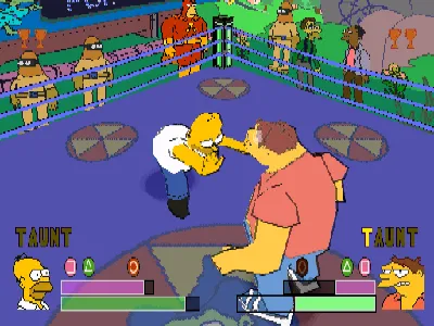 The Simpsons Wrestling gameplay screenshot on PS1