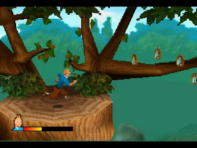 Tintin: Destination Adventure gameplay screenshot on PS1