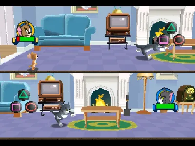 Tom and Jerry in House Trap gameplay screenshot on PS1