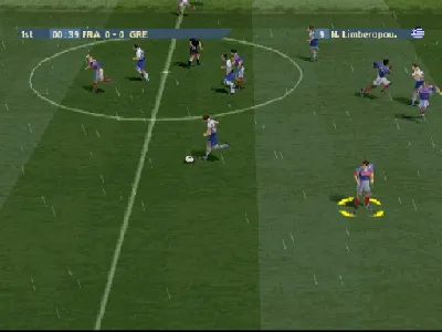 UEFA Euro 2000 gameplay screenshot on PS1