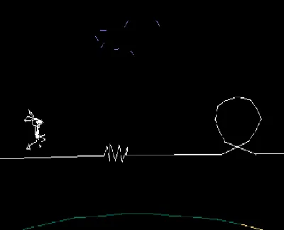 Vib-Ribbon gameplay screenshot on PS1