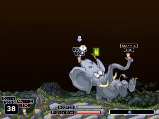 Worms Armageddon gameplay screenshot on PS1