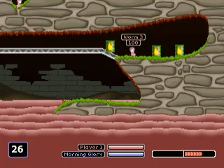 Worms World Party gameplay screenshot on PS1