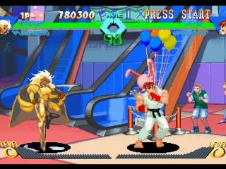 X-Men vs. Street Fighter gameplay screenshot on PS1