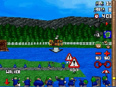 3D Lemmings gameplay screenshot on Saturn