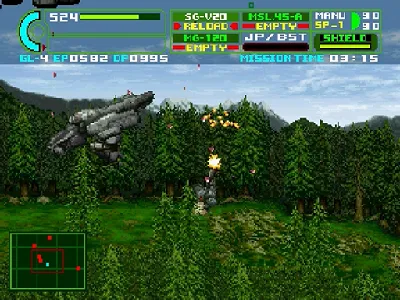 Assault Suit Leynos 2 gameplay screenshot on Saturn