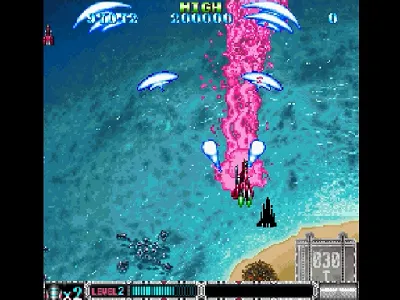 Batsugun gameplay screenshot on Saturn