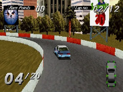 Destruction Derby gameplay screenshot on Saturn