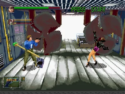 Die Hard Arcade gameplay screenshot on Saturn