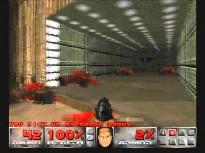 Doom gameplay screenshot on Saturn