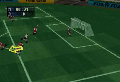 FIFA 97 gameplay screenshot on Saturn