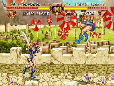 Golden Axe: The Duel gameplay screenshot on Saturn