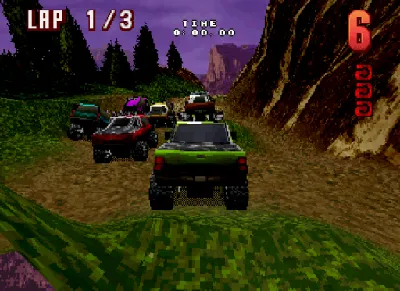 Hardcore 4x4 gameplay screenshot on Saturn