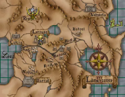Langrisser III gameplay screenshot on Saturn