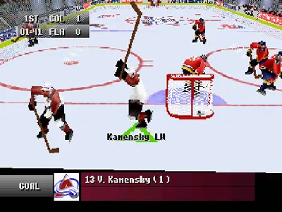 NHL 97 gameplay screenshot on Saturn