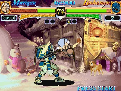 Night Warriors: Darkstalkers' Revenge gameplay screenshot on Saturn