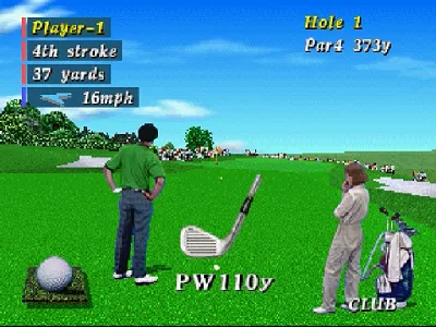 Pebble Beach Golf Links gameplay screenshot on Saturn