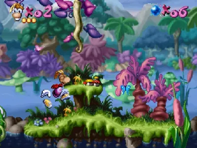 Rayman gameplay screenshot on Saturn