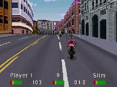Road Rash gameplay screenshot on Saturn