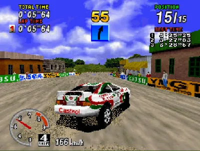 Sega Rally Championship gameplay screenshot on Saturn