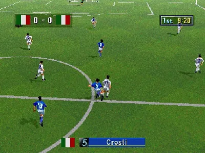 Sega Worldwide Soccer '98 gameplay screenshot on Saturn