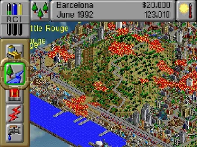 SimCity 2000 gameplay screenshot on Saturn