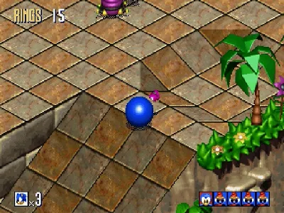 Sonic 3D Blast gameplay screenshot on Saturn