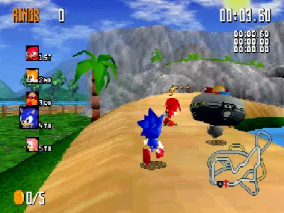 Sonic R gameplay screenshot on Saturn