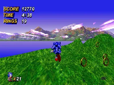 Sonic X-treme gameplay screenshot on Saturn