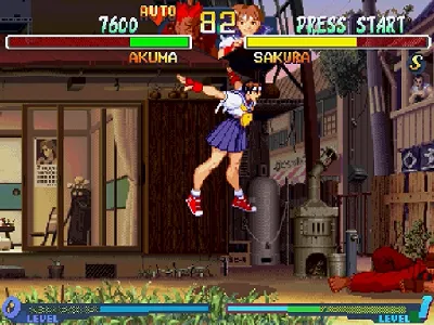 Street Fighter Alpha 2 gameplay screenshot on Saturn
