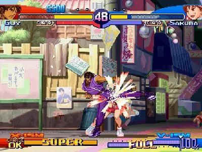 Street Fighter Alpha 3 gameplay screenshot on Saturn
