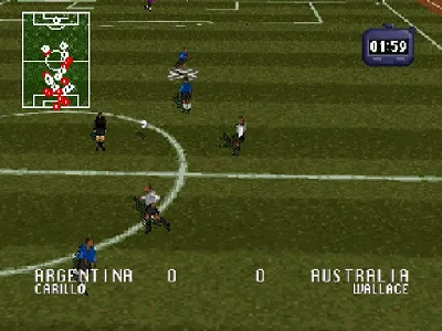 Striker '96 gameplay screenshot on Saturn