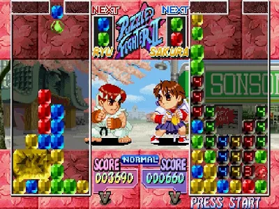 Super Puzzle Fighter II Turbo gameplay screenshot on Saturn