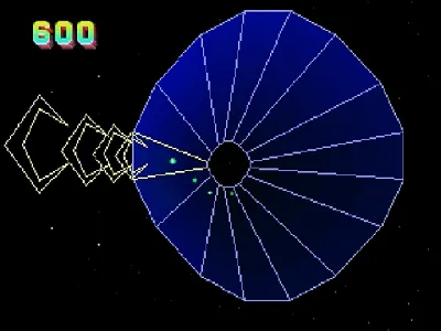 Tempest 2000 gameplay screenshot on Saturn