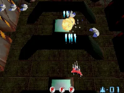 Terra Cresta 3D gameplay screenshot on Saturn