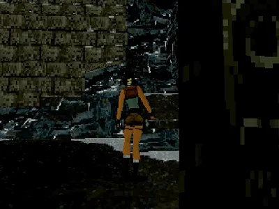 Tomb Raider gameplay screenshot on Saturn