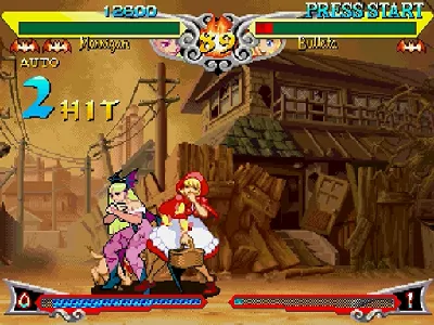 Vampire Savior gameplay screenshot on Saturn