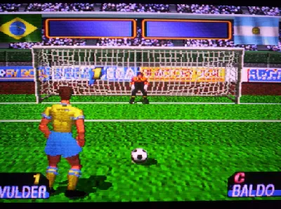 Worldwide Soccer: Sega International Victory Goal Edition gameplay screenshot on Saturn