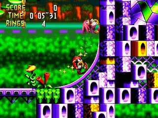 Knuckles' Chaotix gameplay screenshot on 32X