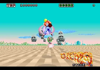 Space Harrier gameplay screenshot on 32X