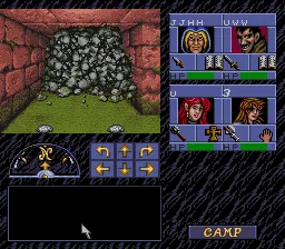 Advanced Dungeons & Dragons: Eye of the Beholder gameplay screenshot on SNES