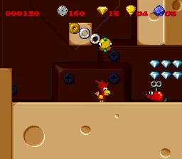 Alfred Chicken gameplay screenshot on SNES