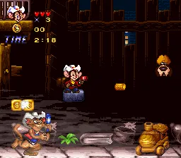 An American Tail: Fievel Goes West gameplay screenshot on SNES