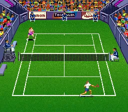 Andre Agassi Tennis gameplay screenshot on SNES