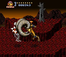 Battletoads in Battlemaniacs gameplay screenshot on SNES