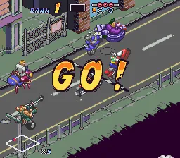 Biker Mice from Mars gameplay screenshot on SNES