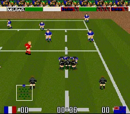 Blanco World Class Rugby gameplay screenshot on SNES
