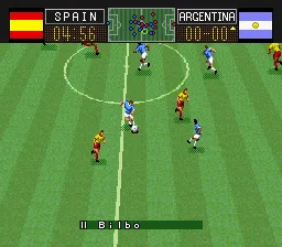 Capcom's Soccer Shootout gameplay screenshot on SNES